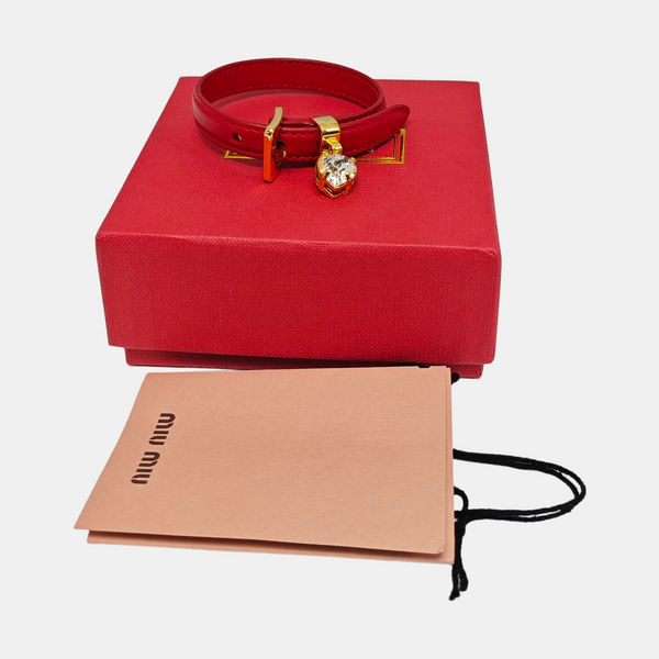 Leather Red Bangle