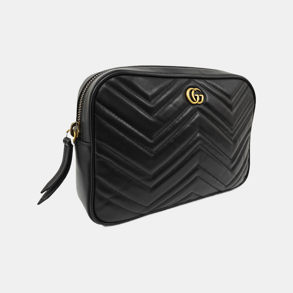 GG Marmont Small Quilted Calfskin Black