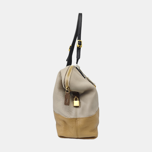 Calfskin Top Handle Bag Multicolor