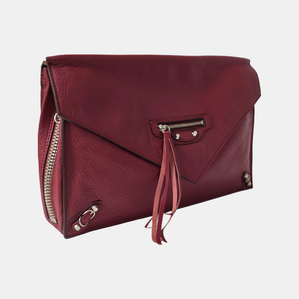 Authenticated pre-owned Papier Calfskin Burgundy - Clutch at Looply