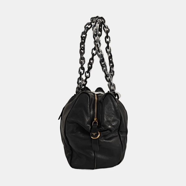 Quilted Calfskin Shoulder Bag Black