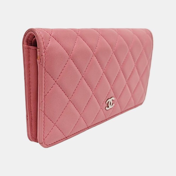 Quilted Lambskin Wallet Pink