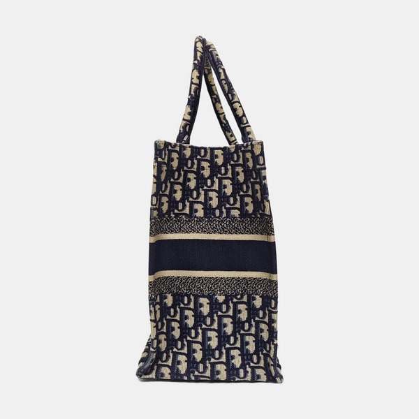 Book Tote Medium Oblique Canvas Blue