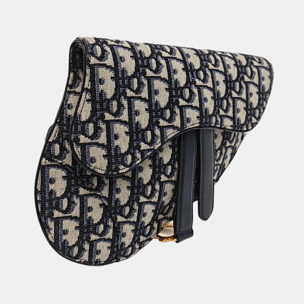 Authenticated pre-owned Saddle Monogram Canvas Blue - Belt Bag at Looply