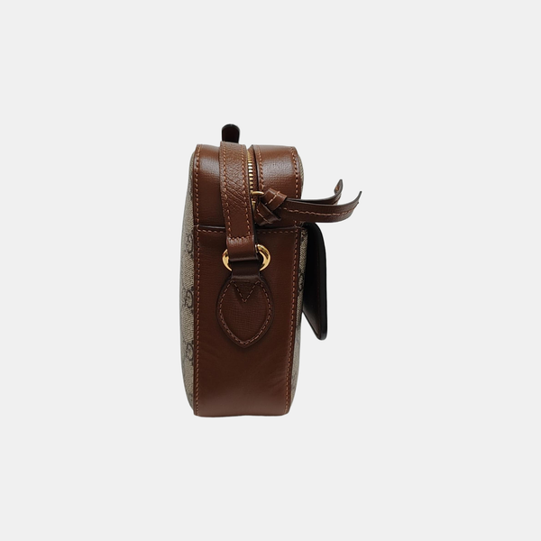 Authenticated pre-owned Horsebit 1955 Small Coated Canvas Beige - Shoulder Bag at Looply