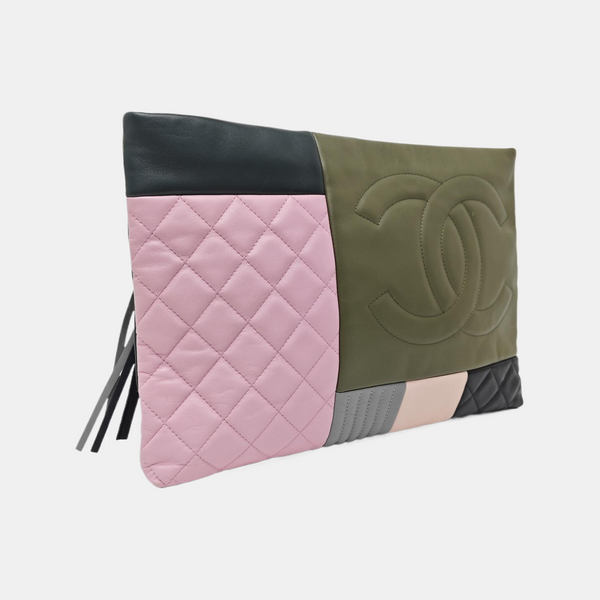Quilted Lambskin Clutch Multicolor