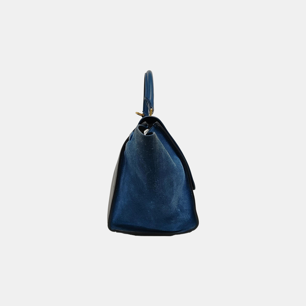 TRAPEZE Small Calfskin Blue