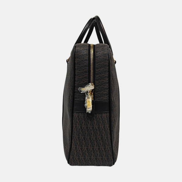 Coated Canvas Shoulder Bag Black