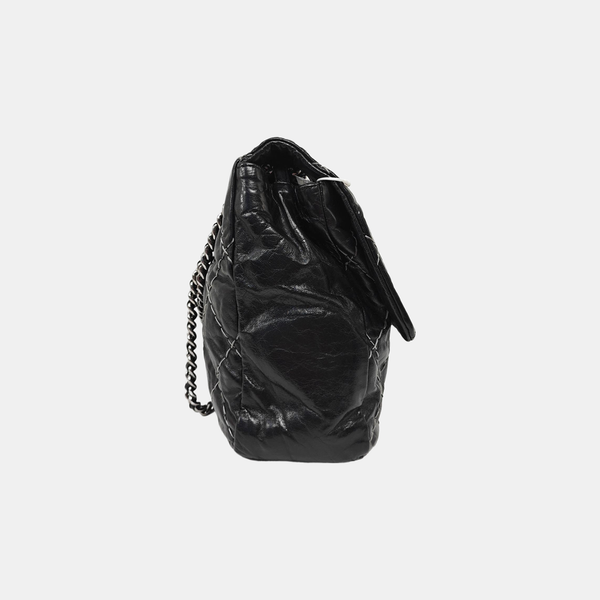 Quilted Calfskin Shoulder Bag Black