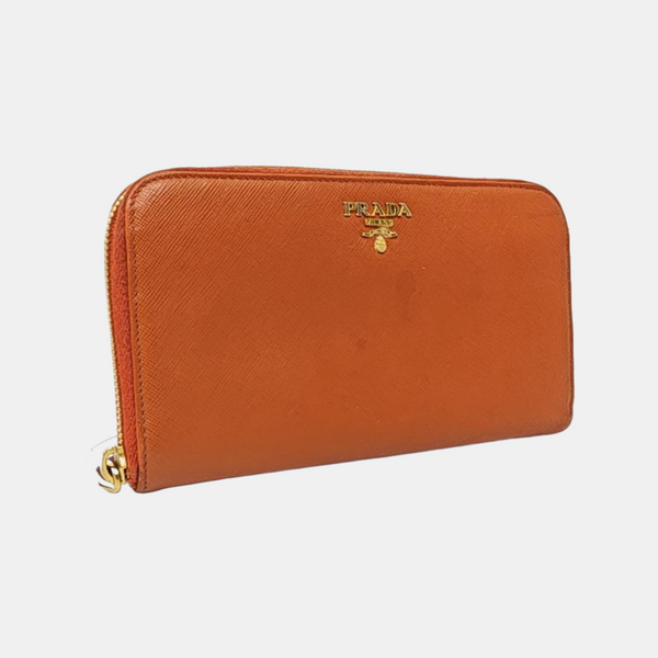 Zippy Wallet Saffiano Calfskin Orange Wallet