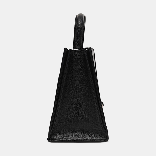 Bolso tote Hourglass East West pequeño de piel de becerro negra