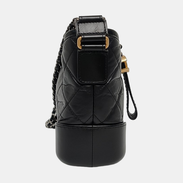 GABRIELLE Small Quilted Vintage Calf Black