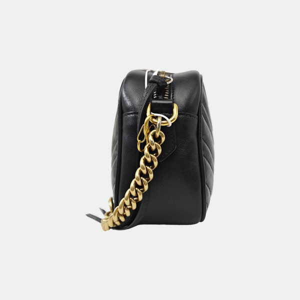 GG Marmont Small Quilted Calfskin Black