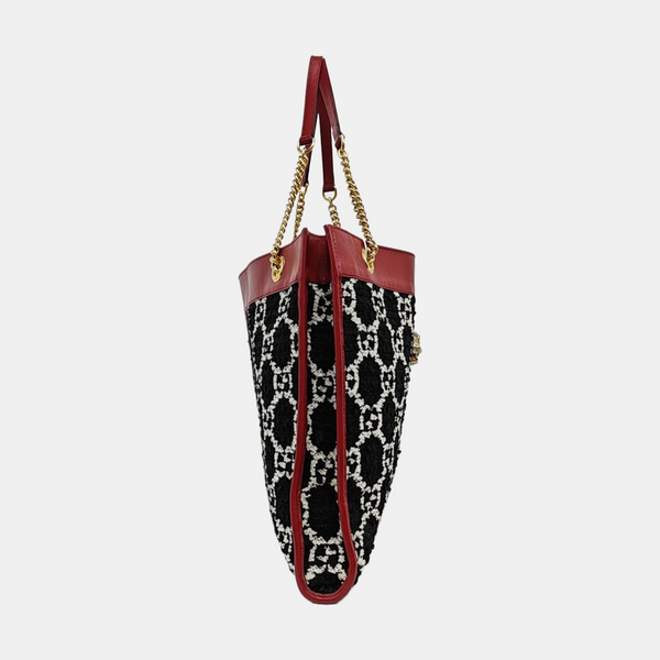 Rajah Large Monogram Wool Black