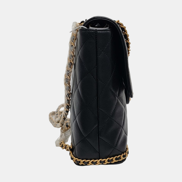 Quilted Grained Calfskin Black