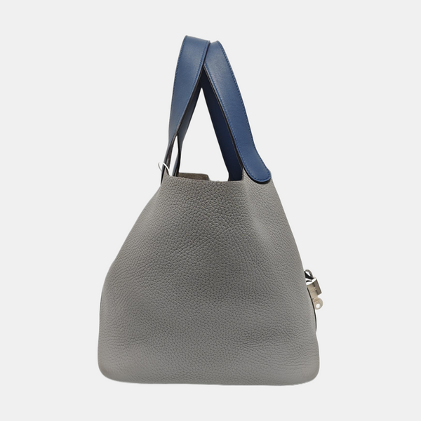 Authenticated pre-owned Picotin Lock 22 Clemence Blue - Bucket Bag at Looply