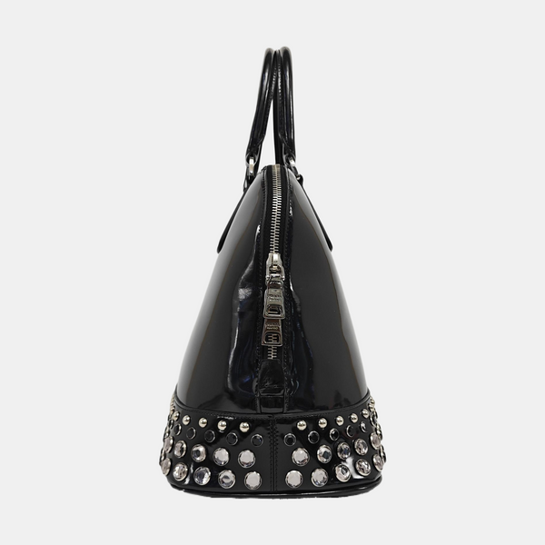 Patent Leather Top Handle Bag Black