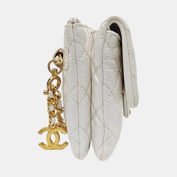 Quilted Grained Calfskin White