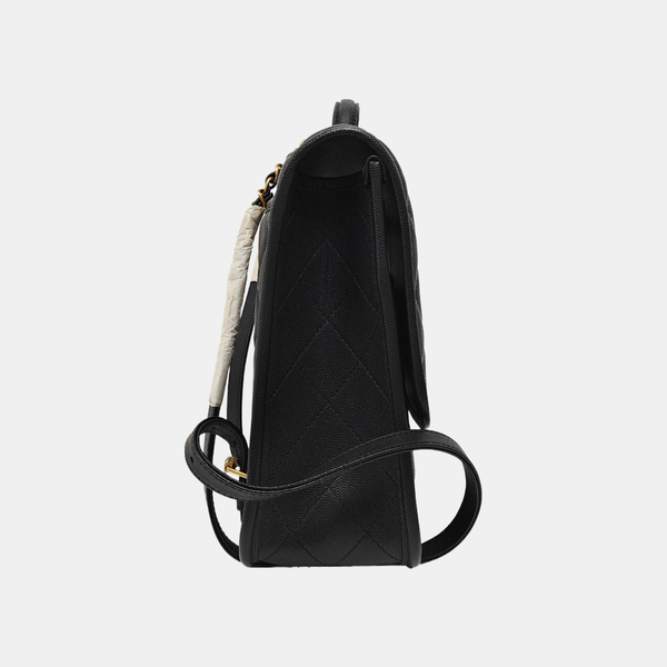 22K Quilted Grained Calfskin Black