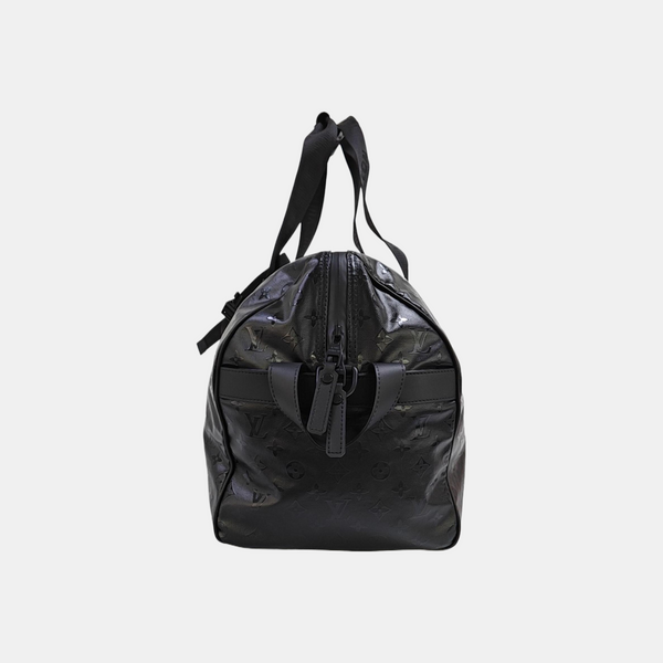 KEEPALL 55 Monogram Coated Canvas Black