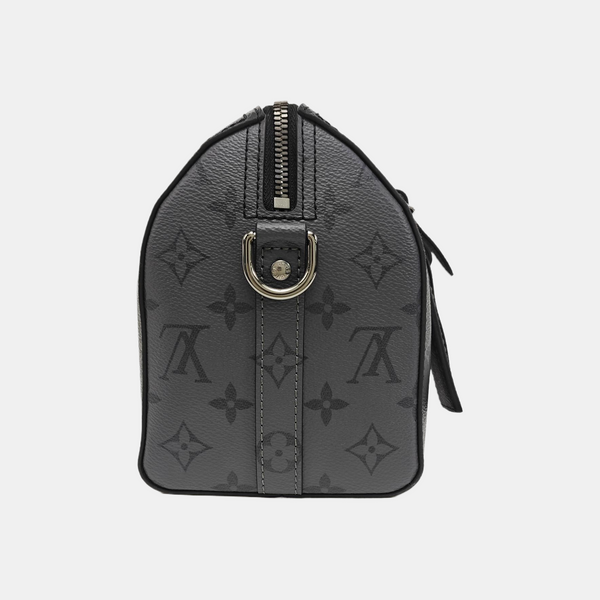 KEEPALL 25 Monogram Coated Canvas Black