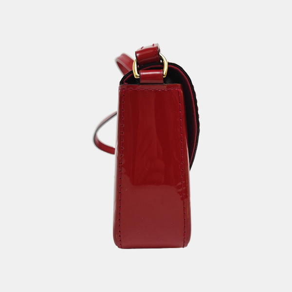 SAC LUCIE Mini Monogram Patent Leather Red