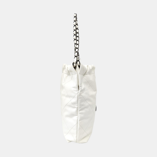 CHANEL 22 Small Quilted Calfskin White