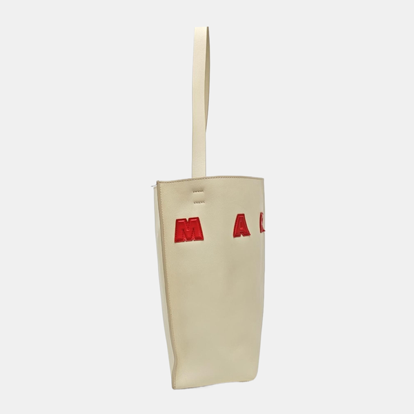 Calfskin Shoulder Bag Small White