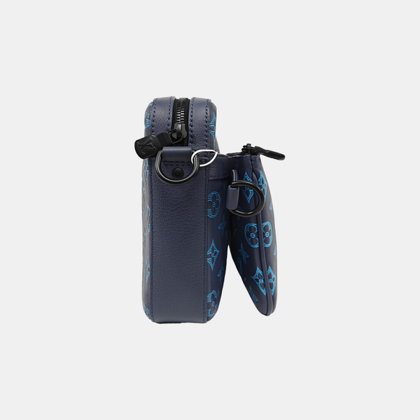TRIO Monogram Calfskin Blue