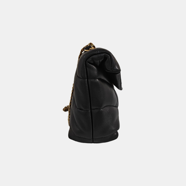 PUFFER Mini Chevron Lambskin Black
