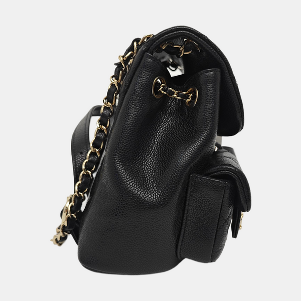 DUMA Small Quilted Grained Calfskin Black