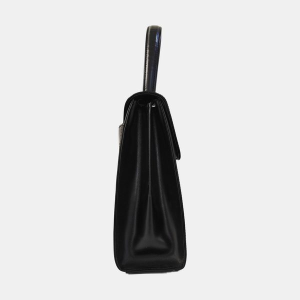 Calfskin Top Handle Bag Black