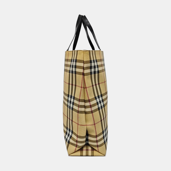 Coated Canvas Top Handle Bag Beige