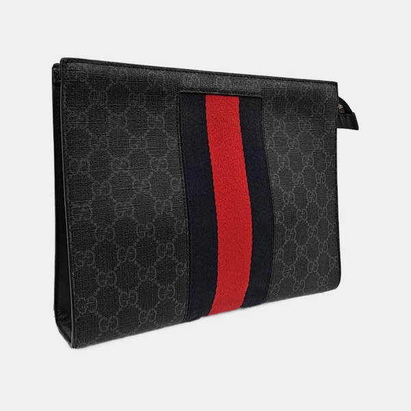GG Supreme Monogram Coated Canvas Gray