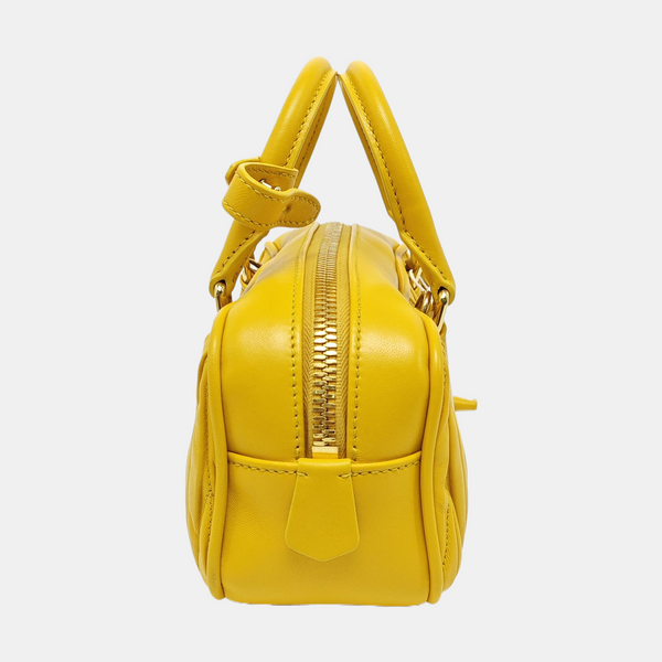 Arcadie Matelassé Small Quilted Lambskin Yellow