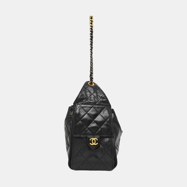 CHANEL 25 Small Quilted Calfskin Black