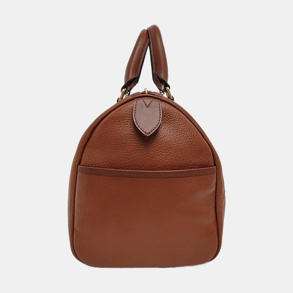 Calfskin Top Handle Bag Brown