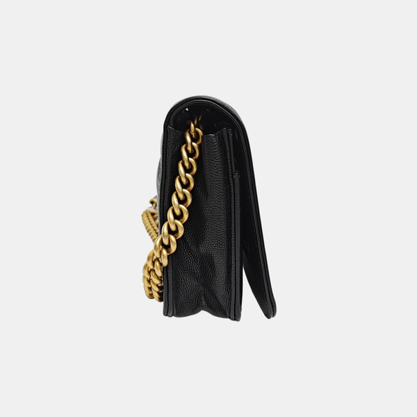 BOY CHANEL Mini Quilted Grained Calfskin Black