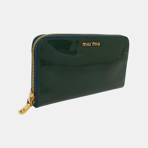 Patent Leather Wallet Green