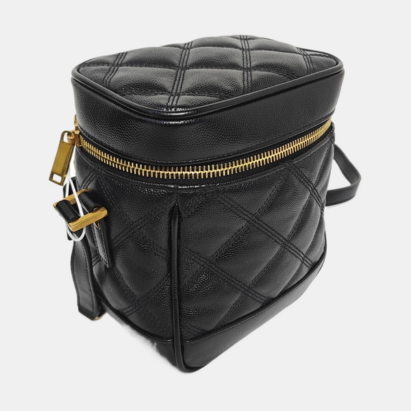 80'S VANITY Quilted Calfskin Black