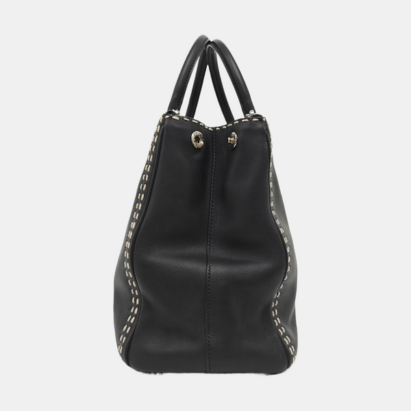 Galleria Medium Quilted Calfskin Black