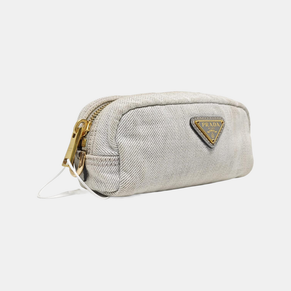 Denim Clutch White