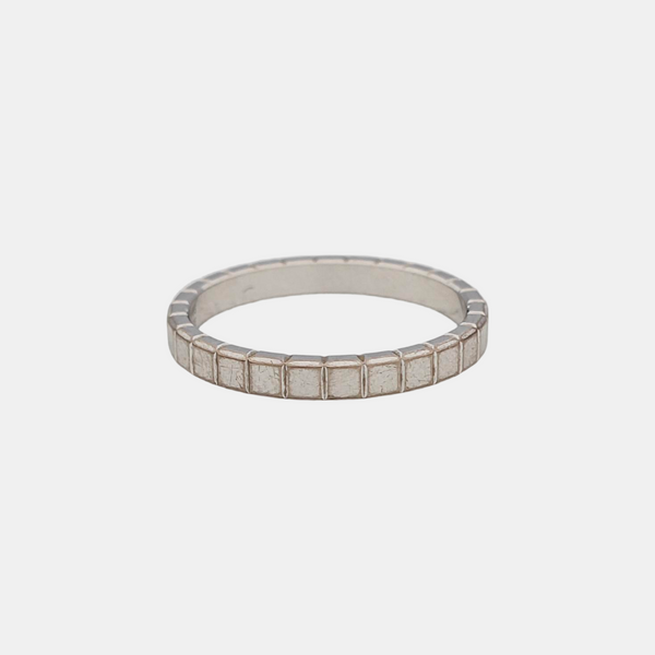 Ice Cube 18k White Gold Silver Ring EU 53