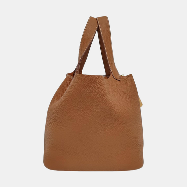 Authenticated pre-owned Picotin Lock 22 Clemence Brown - Bucket Bag at Looply
