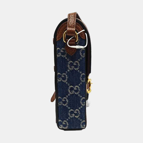 Horsebit 1955 Mini Monogram Denim Blue
