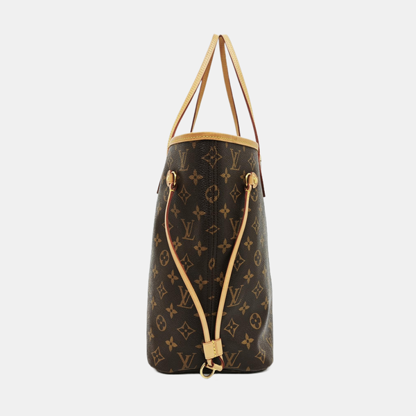 NEVERFULL MM Monogram Coated Canvas Brown