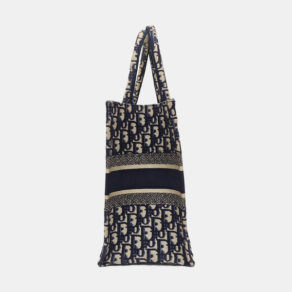 Book Tote Medium Oblique Canvas Blue