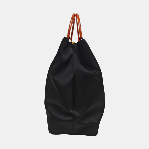 Nylon Top Handle Bag Black