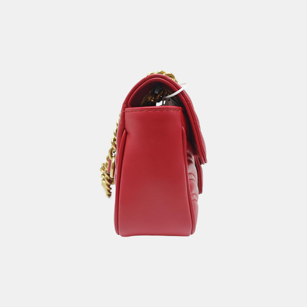 GG Marmont Small Quilted Calfskin Red