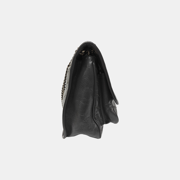 NIKI Medium Chevron Calfskin Gray